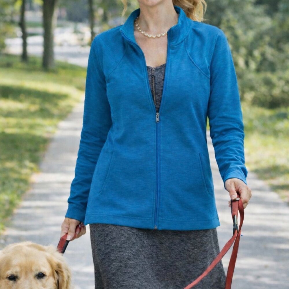 TUFF ATHLETICS Lightweight Zip Up Yoga Jacket Size M Tech Pockets Stretchy
